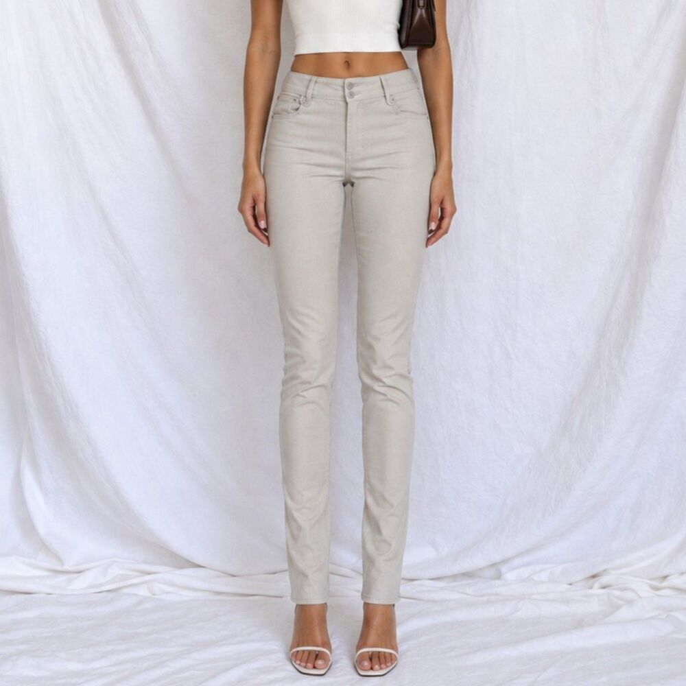 Vintage Y2K 90s Beige Cream High Waisted Skinny Dress Office Pants Size S/M